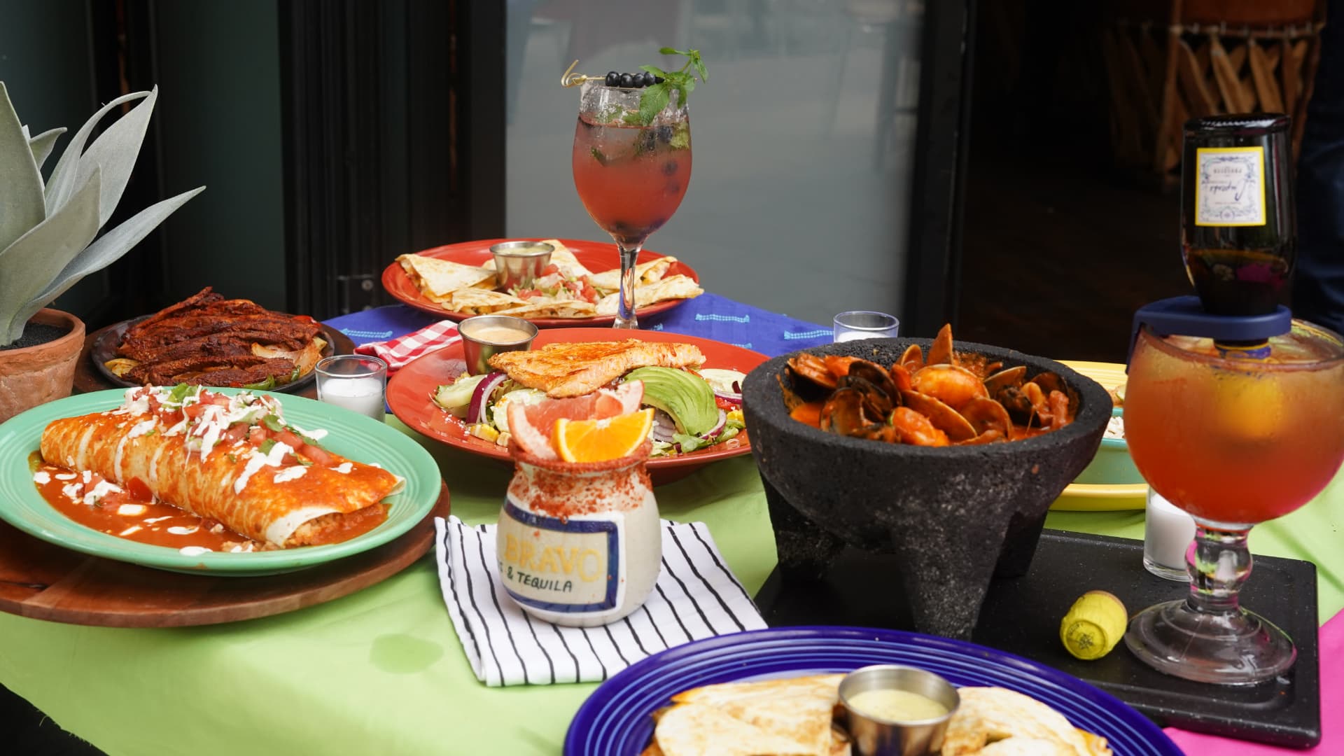 Mexican food and cocktails